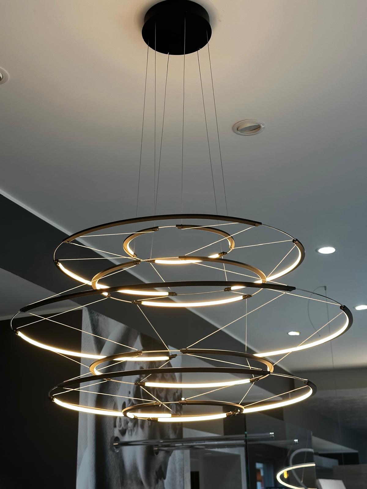 Nemo, Ellisse double mega pendant lamp, white matt aluminum, 3000 W, d113xh87, ELP LWW 5A
