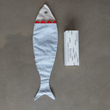 Atelier Carta Bianca, sardina porta sacchetti Pervinca, tessuto, 60x14 cm