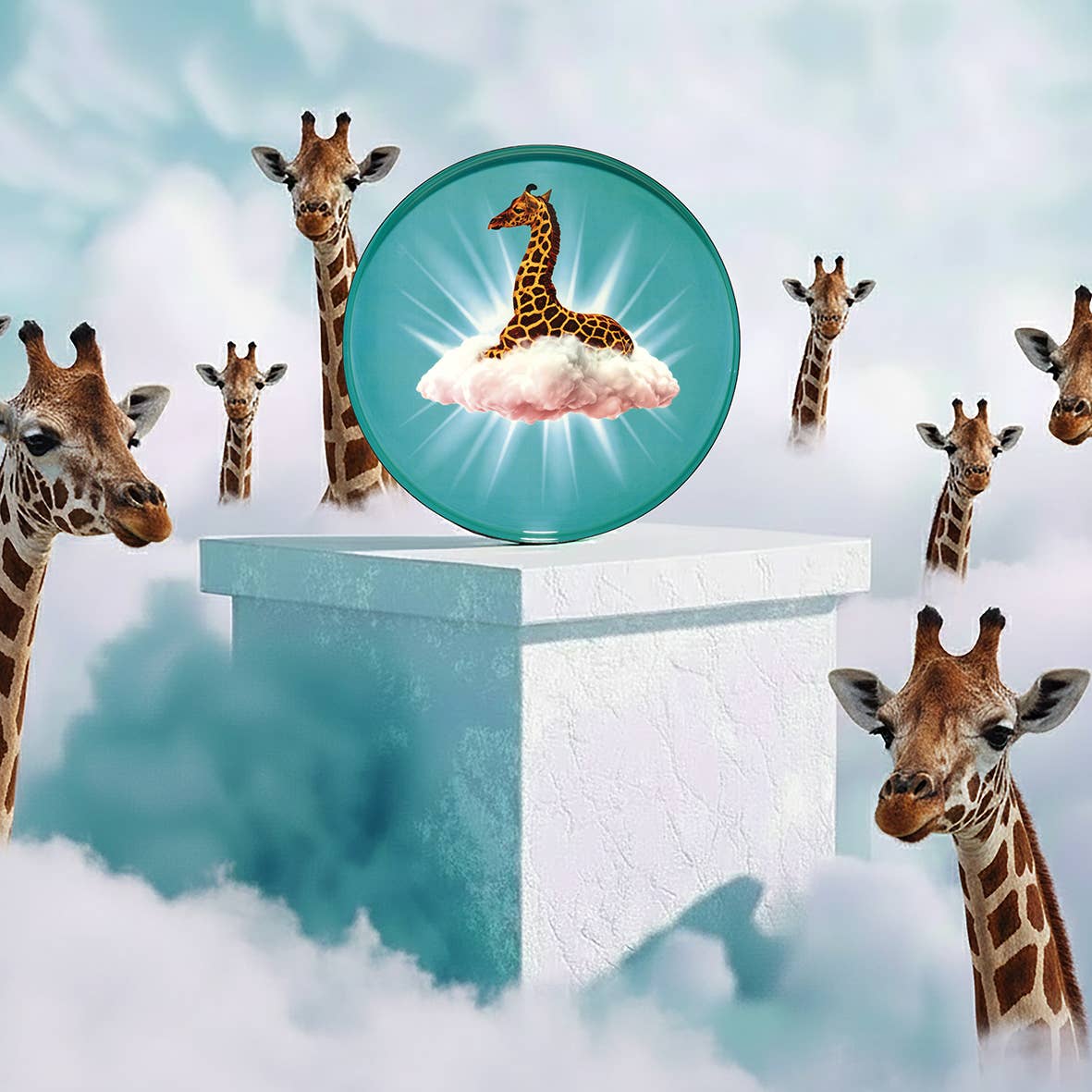 Gangzaï Design, Piatto rotondo Celestine, giraffa