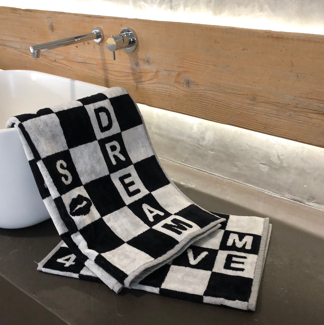 Mirabello Carrara, Coppia 1+1 Fortuny black/white, cotone, 40x55 / 60x100