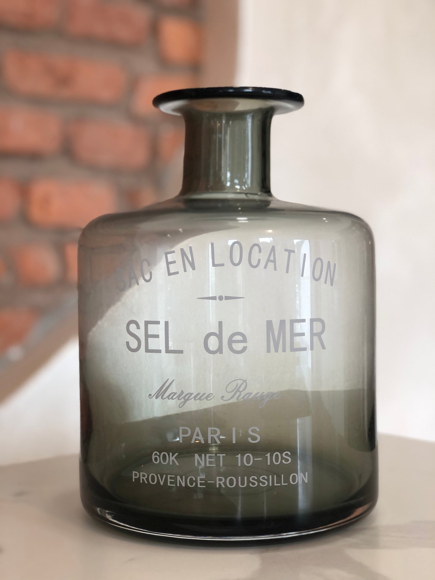 La Fabbrica del Verde, vaso vintage di vetro grigio Sel de Mer, VET250