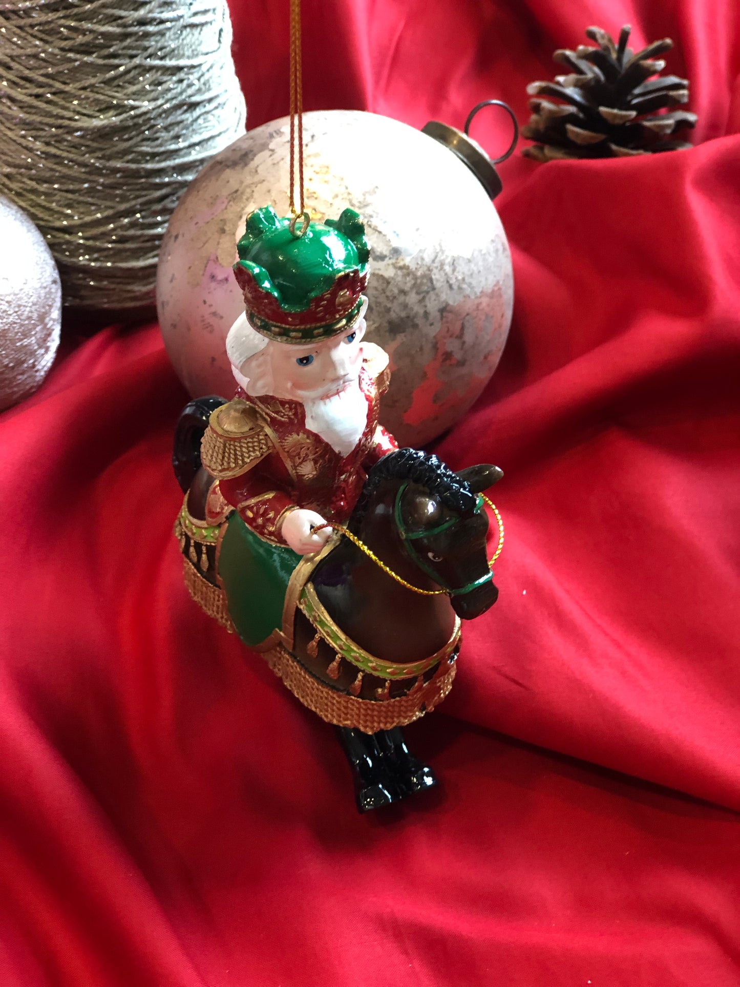 Enzo De Gasperi, Hanging Christmas Decoration in the Shape of a Toy Soldier on Horseback, h16.5 cm