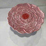 Enzo De Gasperi, alzata peonia rosa, ceramica, h13xd26