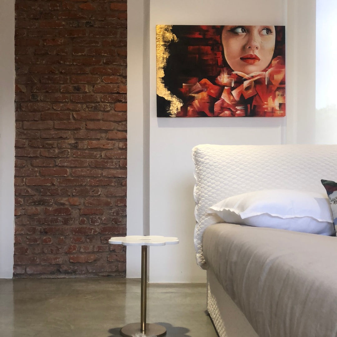 Dorta Raffaella, quadro "Donna Rossa", olio su tela e tecnica mista, 100x70