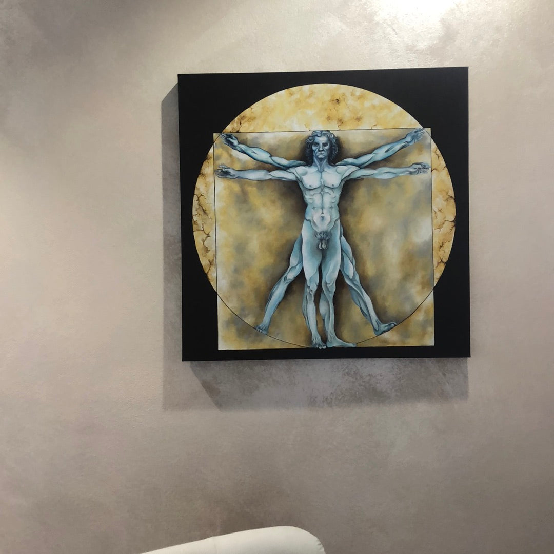 Dorta Raffaella, quadro "Uomo Vitruviano", olio su tela, 70x100