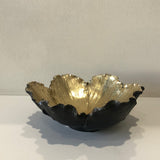 Kare, ciotola decorativa Flower Bloom, creta nero e oro, D 20 cm