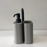 Geelli, contenitore/dispenser PLY SOAP in Gel colore sabbia con manico nero, 11,5 x 11,5 x h 20 cm, Monica Graffeo, GPL-SAP-C21-C06