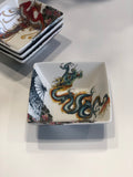 Lamart, coppetta "Drago" in porcellana Asia, linea Tatoo Age, 10x10 cm