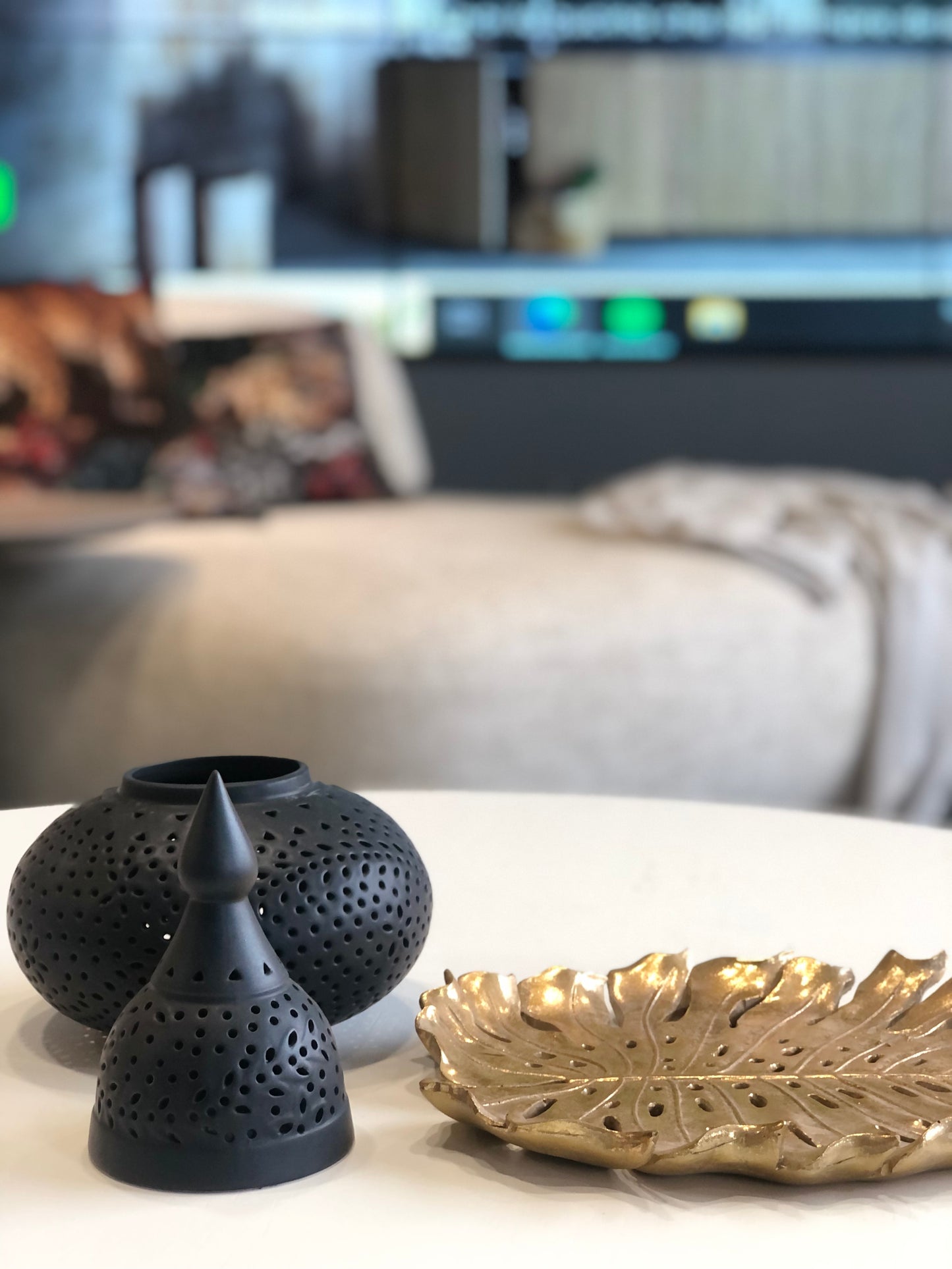 Enzo De Gasperi, trendy marok candle holder, black, h 25 x d18