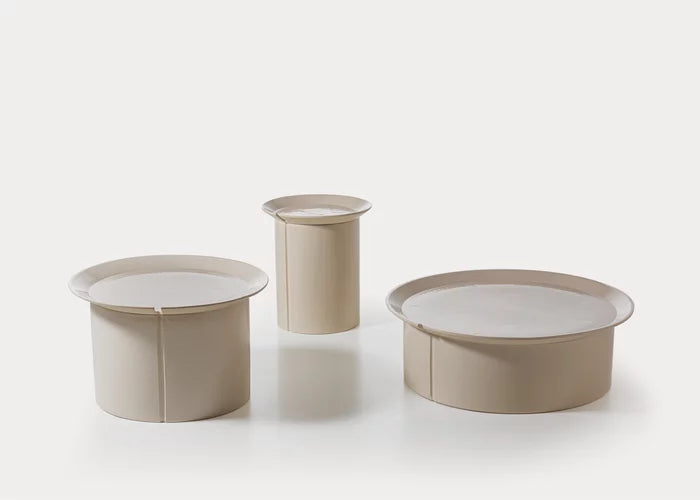 Gervasoni, Tavolino Brise 44 D72 cm, piano bianco millgres