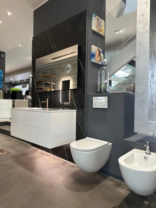 Modulnova, Infinity bathroom cabinet, gray concrete resin finish