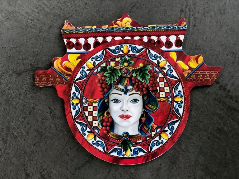 Baci Milano, tagliere grande Carretto rosso, linea Joke Sicily - Kitchen, melamina, JCART1.SIC02