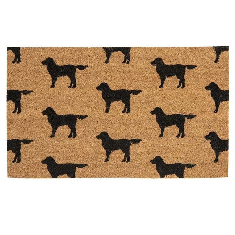 Clayre & Eef, brown coconut fiber dog doormat, 75x45 cm