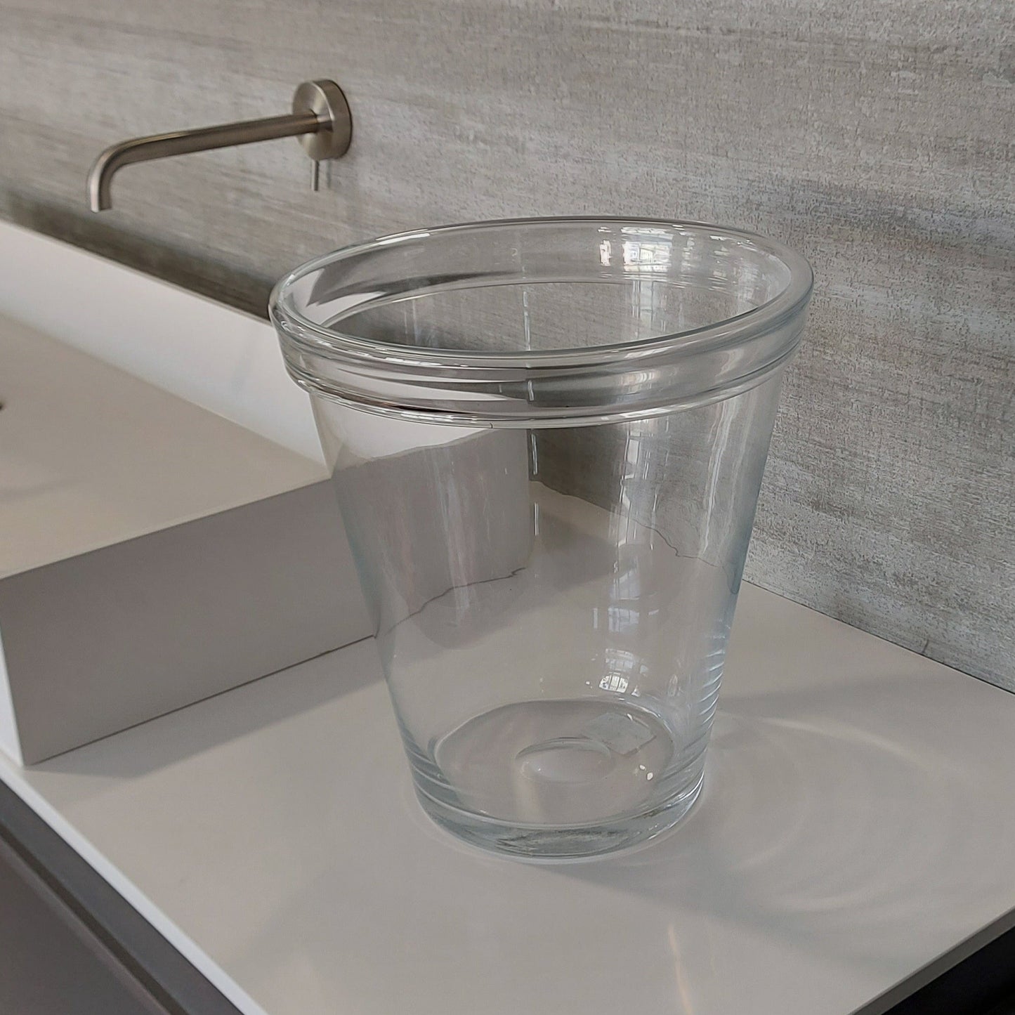 Enzo De Gasperi, vase with transparent glass border, h32xd29 cm