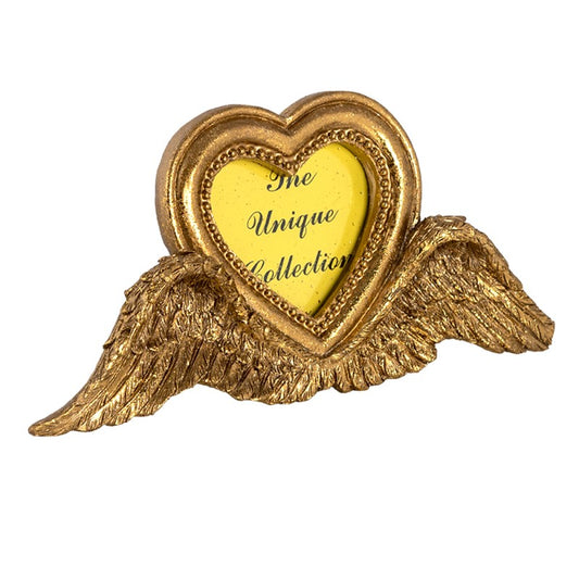 Clayre & Eef, cornice foto cuore oro 19x2x9 cm, per foto da 5x5 cm