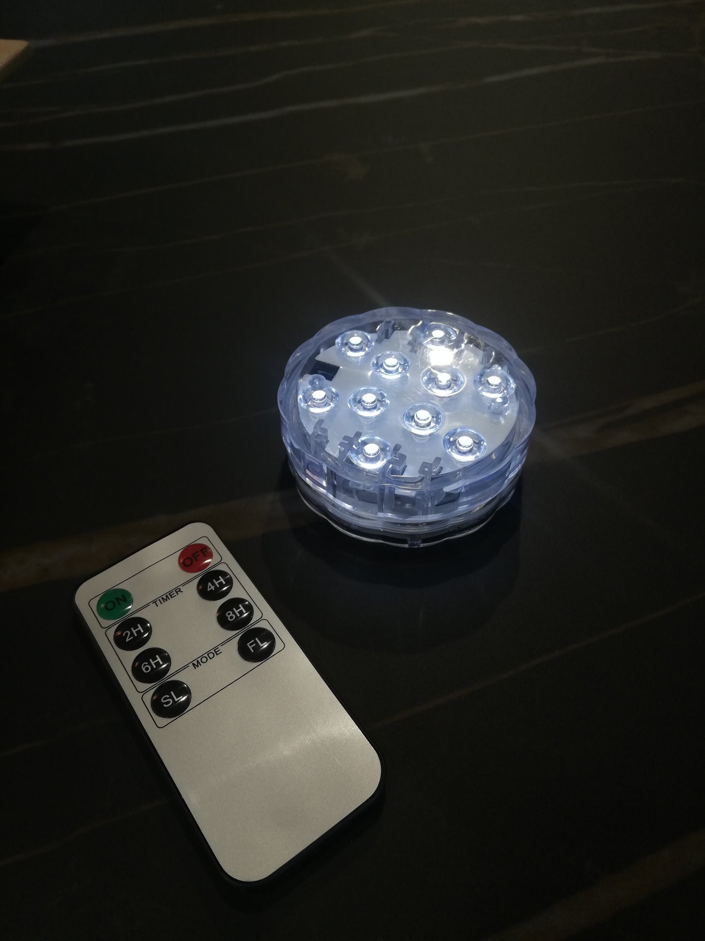 Enzo De Gasperi, base luminosa per bicchiere X10 LED waterproof con telecomando, luce bianca