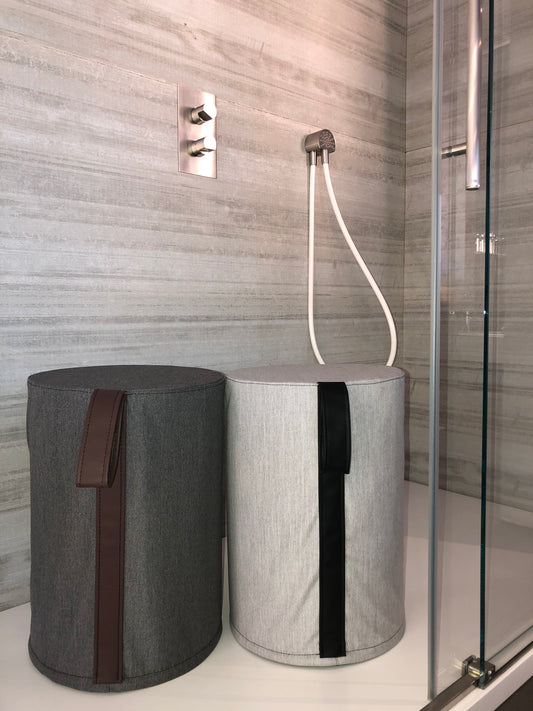 Everlifedesign, Roll, pouf waterproof grigio acciaio melange. 35,3L x 50H cm