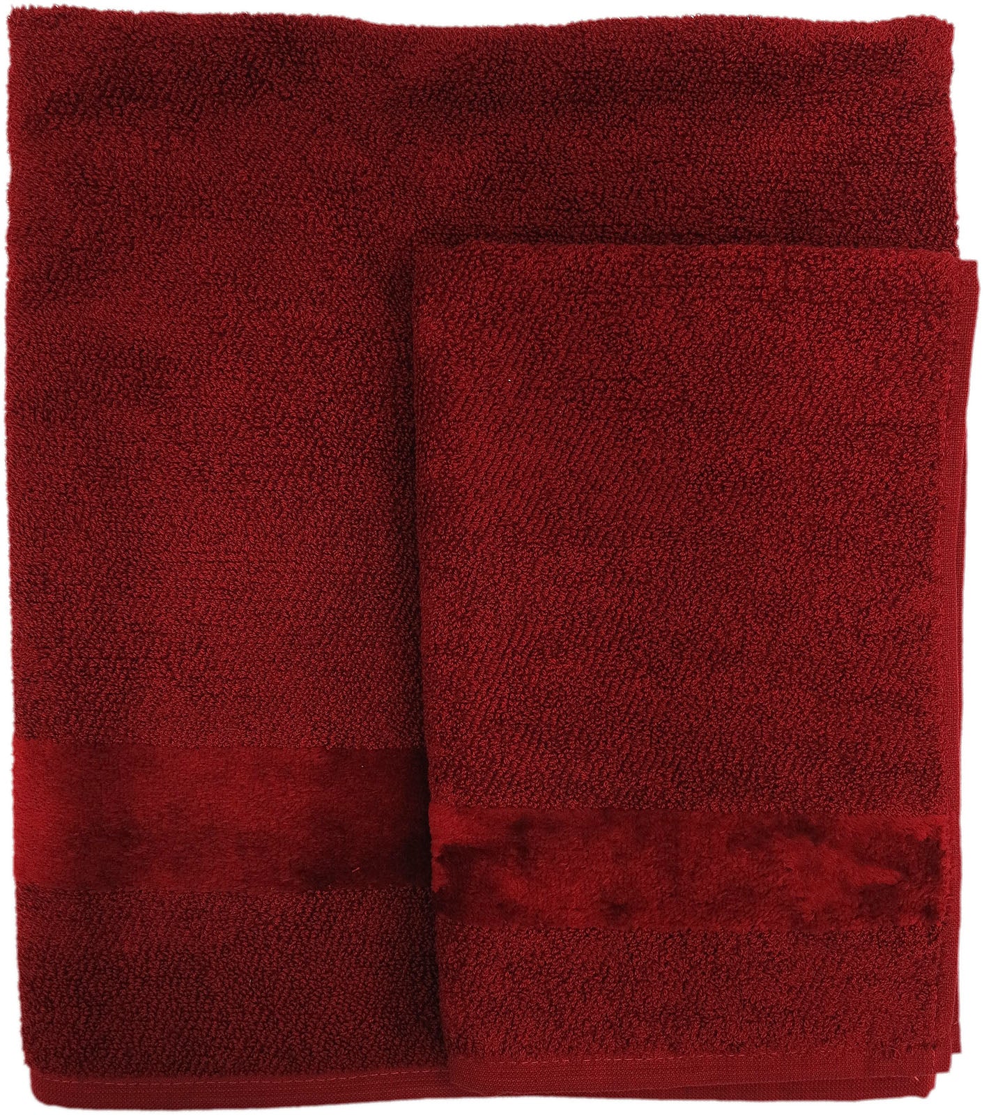 Mirabello Carrara, Coppia 1+1 Fyber bordeaux, cotone, 40x55 - 60x100