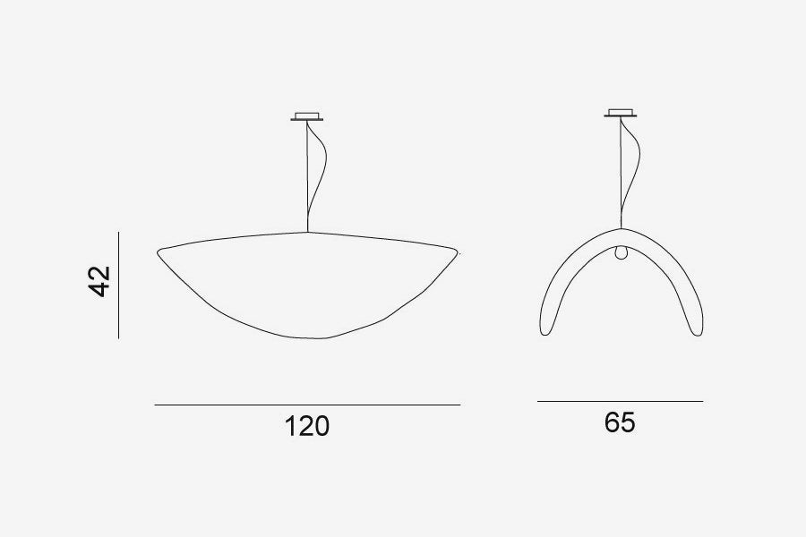 Gervasoni, lampada sospensione Brass 96, D 120 cm, ottone opaco, Paola Navone, BRA096F