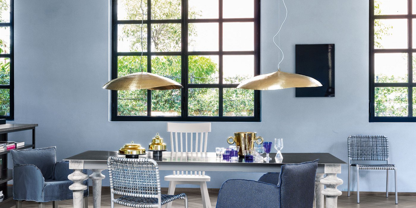 Gervasoni, lampada sospensione Brass 95, D 80 cm, ottone opaco, Paola Navone, BRA095F