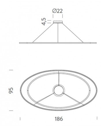 Nemo, lampada a sospensione Ellisse double mega, alluminio opaco bianco, 3000 W, L186 x P95 cm