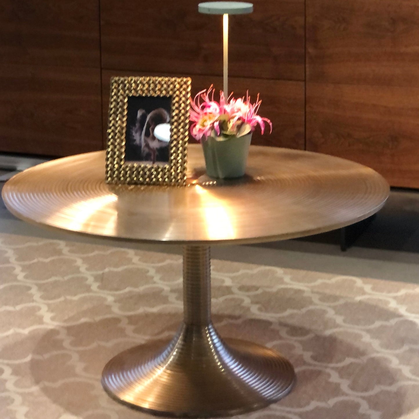 Abhika, Kampai coffee table, gold metal, H40xD77 cm