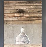 Paolo Fiorellini, painting "Tin, wood and concrete", Ecce Homo, aluminum, concrete and wood, 100x170