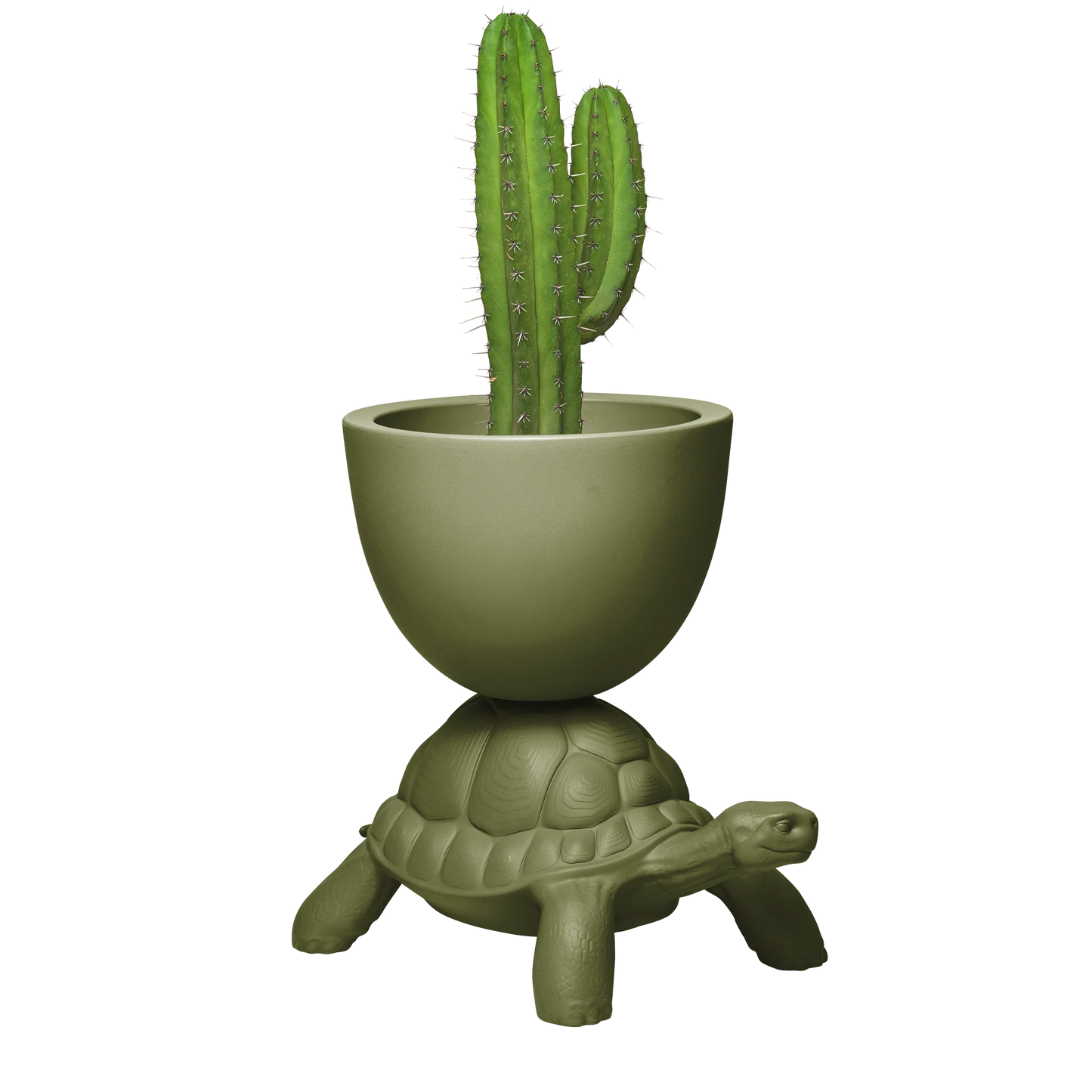 Qeeboo, turtle Carry XS Vaso Olive Green, ceramica