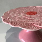 Enzo De Gasperi, alzata peonia rosa, ceramica, h13xd26