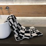 Mirabello Carrara, Coppia 1+1 Fortuny black/white, cotone, 40x55 / 60x100