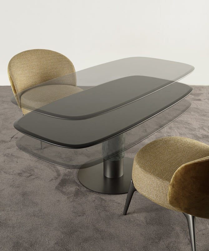 Art Nova, tavolino doppia altezza Dynamic laccato opaco argilla