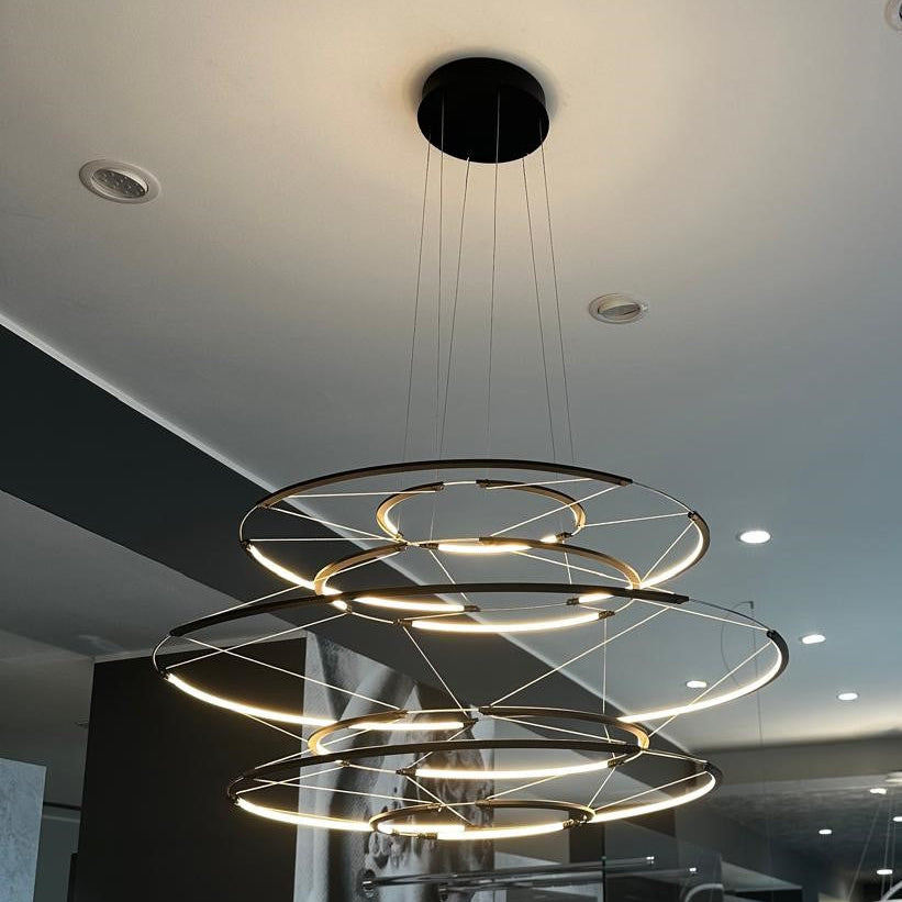 Nemo, Ellisse double mega pendant lamp, white matt aluminum, 3000 W, d113xh87, ELP LWW 5A