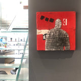 Paolo Fiorellini, quadro "Mummia di alluminio", Ecce Homo, alluminio e smalto, 50x50
