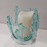 Enzo De Gasperi, sea anemone candle holder, blue glass, h19xd19 cm