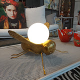 Abhika, Bee table lamp, gold metal and white glass, 31x30x20 cm