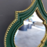 Enzo De Gasperi, specchio Marocco, cornice in legno dipinto verde, h28xl20 cm