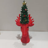Enzo De Gasperi, candela natalizia renna con pino, h27xd14 cm