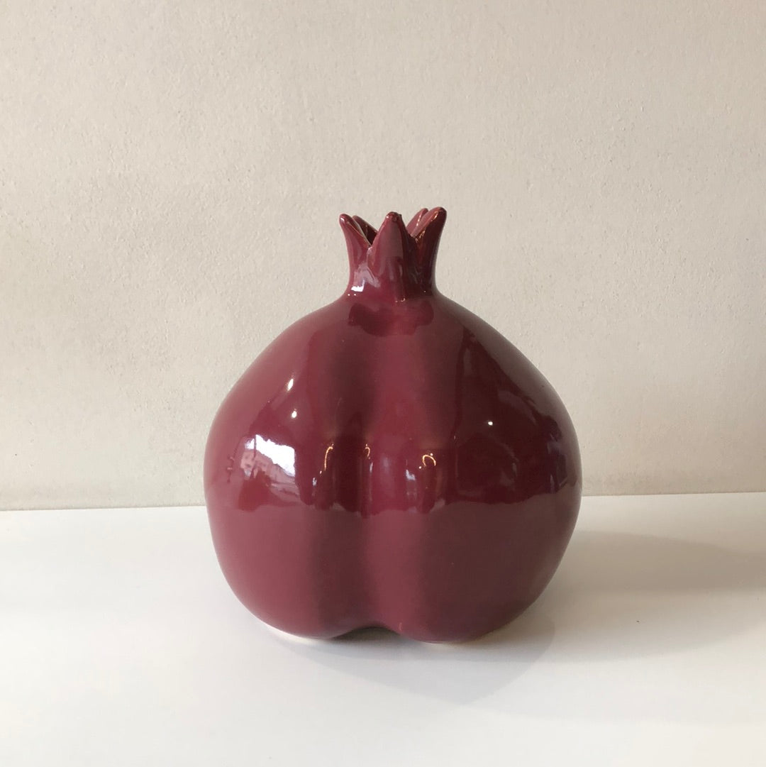 Enzo De Gasperi, vaso Chakra melograno L smaltato bordeaux, h19 x d17 cm