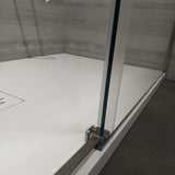 Csa, Box doccia angolo con scorrevole + fisso modello Marta 80x180 cm vetro trasparente 8 mm e cornice acciaio inox