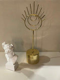 Enzo De Gasperi, decorative gold eye sculpture, metal, h41xd9 cm