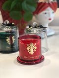 Enzo De Gasperi, candela Goldlily rossa profumata con campana in vetro, Maroccan Amber, h 15 cm