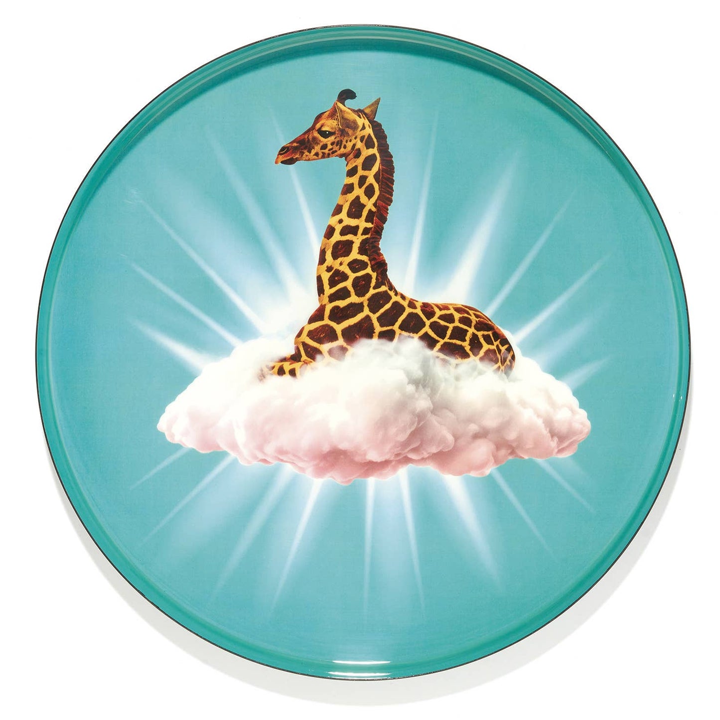 Gangzaï Design, Piatto rotondo Celestine, giraffa