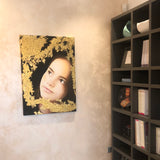Dorta Raffaella, quadro "Il Sogno di Matilde", olio su tela e inserti in foglia d'oro, 70x100