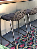 Fast mod. Forest stool col. dark brown aluminum, with Patio Tobacco cushion included
