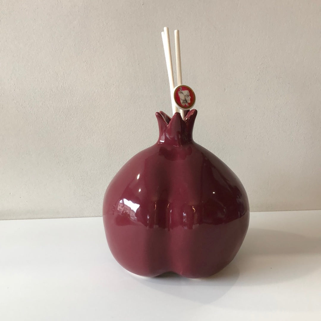 Enzo De Gasperi, vaso Chakra melograno L smaltato bordeaux, h19 x d17 cm