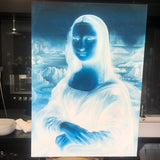 Dorta Raffaella, "Gioconda Blu" painting, oil on canvas, 50x70