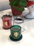 Enzo De Gasperi, candela Goldlily verde profumata con campana in vetro, Olive Flower, h 15 cm