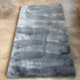 Tisca, tappeto antracite finta pelliccia, collezione Eco-Rug, poliestere, 80x150 cm