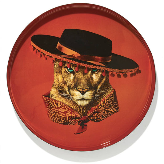 Gangzaï Design, Piatto rotondo Bandino, leopardo