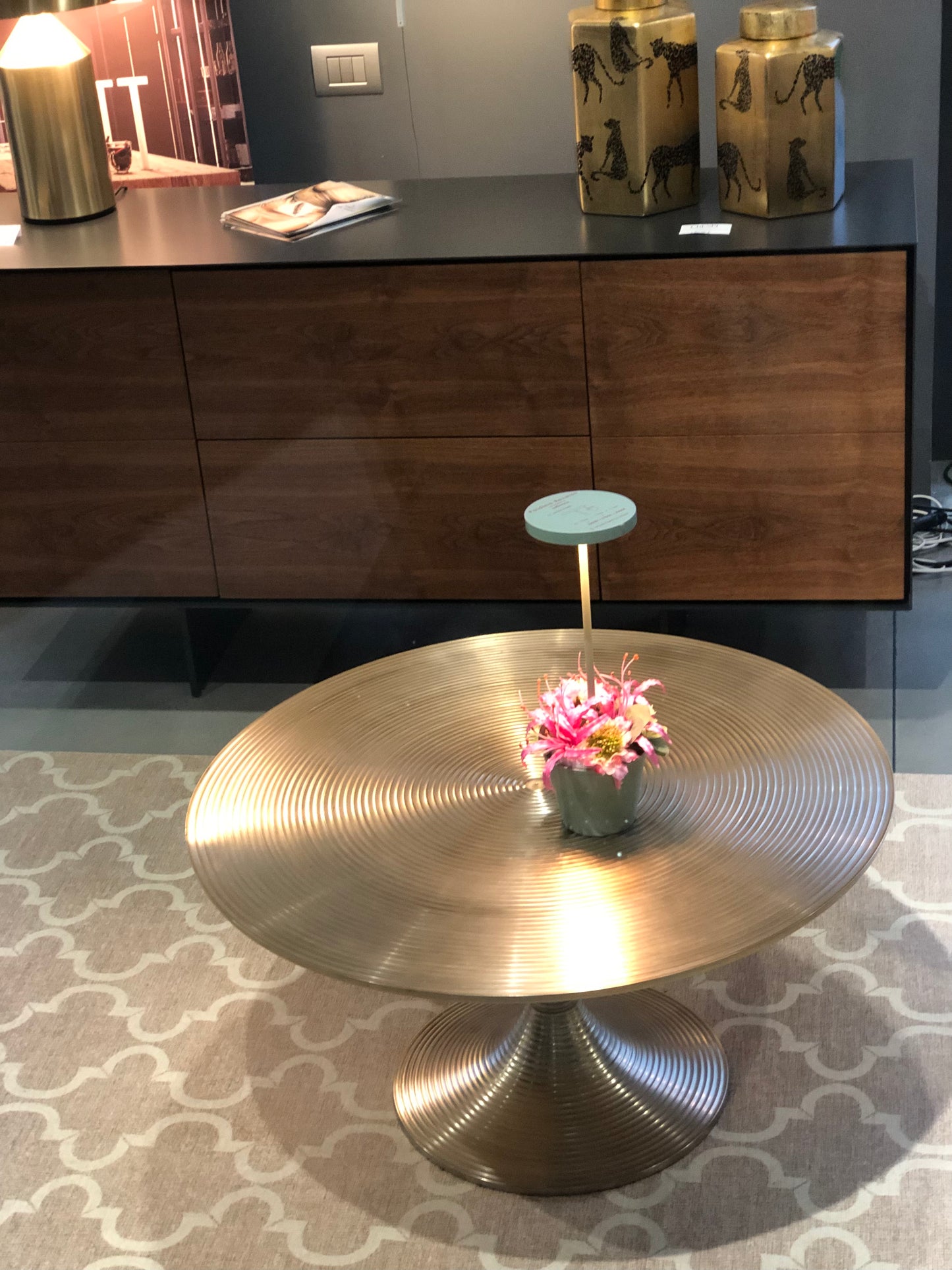 Abhika, Kampai coffee table, gold metal, H40xD77 cm